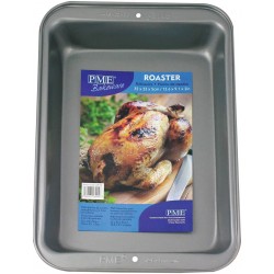 PME Cake Oblong Baking Non Stick Regular Roaster Tin Pan, 12.6 x 7.1 x 2 inches - Carbon Steel