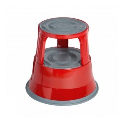 Premier 2 Tier Robust Step Stool with Spring Castor Movement - Red
