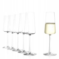Stolzle Pulled Stem 6 Champagne Flute Glasses, 238ml, Set of 6 Glasses (Made in Germany)