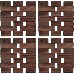 Creative Tops Dark Slatted Wood Pack Of 4 Coasters