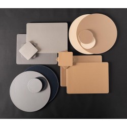 Creative Tops Naturals Premium Pack Of 4 Stitched Edge Faux Leather Coasters Grey