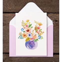 Floral in a pot Blank Note Card with Envelope