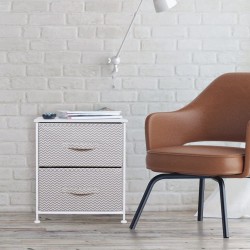 InterDesign Axis Fabric 2-Drawer Dresser and Storage Organizer Unit, Chevron