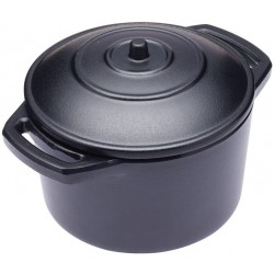 KitchenCraft Mini Cast Iron-Look Melamine Serving Dish with Lid- Round Tapas Pot Style