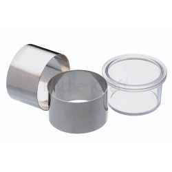 Master Class Set of Two Stainless Steel Cooking Rings with Pusher
