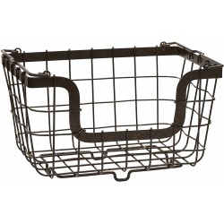 Mikasa General Store Stacking/Nesting Metal Basket, Antique Black