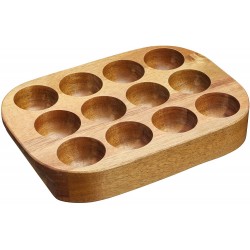Natural Elements Acacia Wood Egg Rack, 12 Holes
