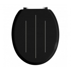 Premier Bling Diamante Toilet Seat with Alloy Fittings / Soft Close - Black