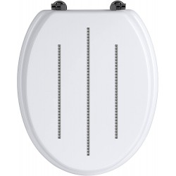 Premier Bling Diamante Toilet Seat with Alloy Fittings / Soft Close -  White