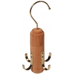 Premier Cedar Wood 6 Hook Tie And Belt Hanger