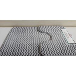 Premier Furnishing Soak Chevron Bath Mat Set, grey  and cream