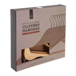 Premier Wooden Clothes Hangers - Set of 10