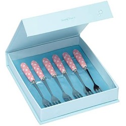 Sweetly Does It Deluxe Ceramic Handled Cake Forks ( Set of 6 ) 