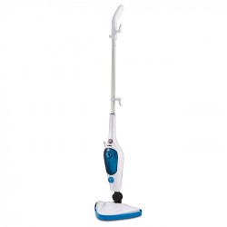 Tower 16-in-1 Steam Mop, Swivelling Mop Head, 400 ml Tank, Includes 16 Accessories, 1500 Watts, Cool Blue and White