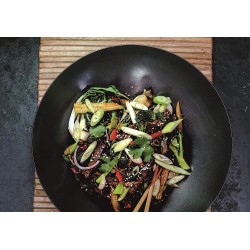 World of Flavours Oriental Carbon Steel Non-Stick Wok, 20cm