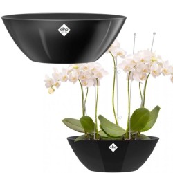 Elho Brussels Diamond Oval Indoor Flowerpot - Metallic Black