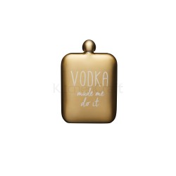 Bar Craft Stainless Steel Gold Hip Flask, 175ml