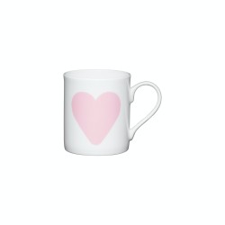 Kitchen Craft Set of China Big Pink Heart Mini Mug, 250ml