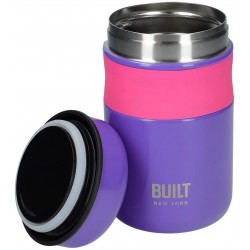 Built Double Wall Vacuum Insulated Flask for Hot and Cold Foods, 490 ml, Purple