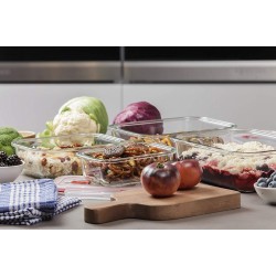 Tatay Airtight Food Container Borosilicate Glass,  (dishwasher, fridge, freezer and microwave safe) 370ml