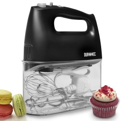 Duronic Electric Hand Mixer Set 400 Watts -Black ( Includes 2 X Metal Beaters , 2 X Metal Dough Hooks, 1 X Whisk + Storage Box & 1 YR Warranty )