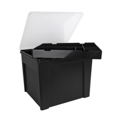 Wham Graphite Office Box Files Organiser -  Recycled Black