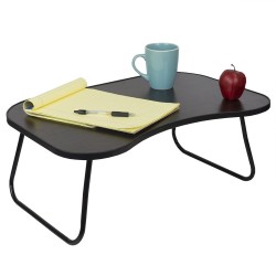 Home Basics Folding Laptop Bed Tray Lap Desk, Dark Wood