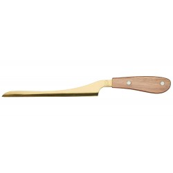 Artesà Luxury Stainless Steel Brie Knife with Acacia Wooden Handle & Brass Finish, 32 cm (12.5")