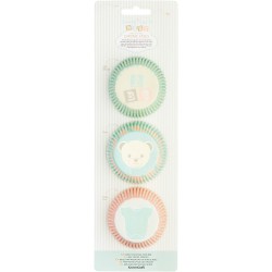 Kitchen Craft Set of 7 Patterned Baby Cupcake Cases, Paper, Multicolored ( 75 pieces)