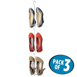 InterDesign Classico Closet Organizer Hanger for Shoes - 3 Piece Set