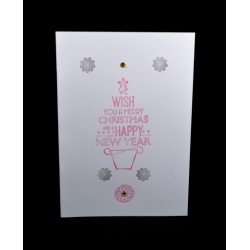 Pink Elephant Christmas and Happy New Year Card - Assorted Designs ( Medium White)