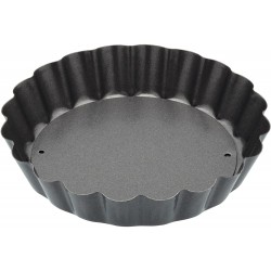 Kitchen Craft Non-Stick Mini Fluted Tart Tin/Flan Pan with Loose Base, 10 cm (4")