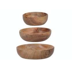 Artesa Naturals Set Of 3 Wooden Mini Bowls
