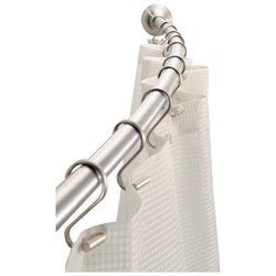 InterDesign Stainless Steel Curved Shower Rod, Expands 41 to 72 inches