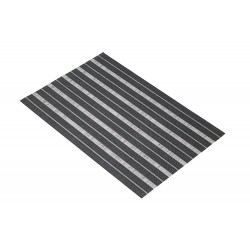 Kitchen Craft Woven Vinyl Placemat, 45 x 30 cm (17.5" x 12") - Black / Grey Stripes