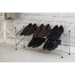 Premier Two Tier Extendable Shoe Rack - Silver