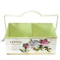 Jardin Metal Rectangular Planter with 2 Compartments- Jardin, 25cm