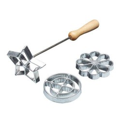 Home Made Swedish Rosette Iron Set with Three Interchangeable Heads
