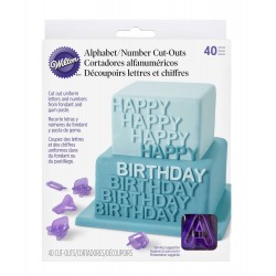 Wilton 40-Piece Fondant Alphabet Number Cutouts