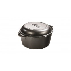 Lodge Double Dutch Cast Iron Oven and Casserole with Skillet Cover, 5-Liter