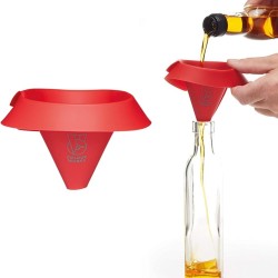 Colourworks Brights Red Silicone Roll and Fold Funnel