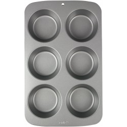 PME Non Stick Carbon Steel, 6 Cup Large Muffin Pan, Cup diameter 9.2 cm.